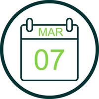 March Line Circle Icon Design vector