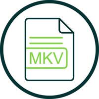 MKV File Format Line Circle Icon Design vector