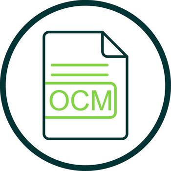 OCM File Format Line Circle Icon Design vector