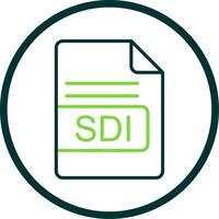 SDI File Format Line Circle Icon Design vector