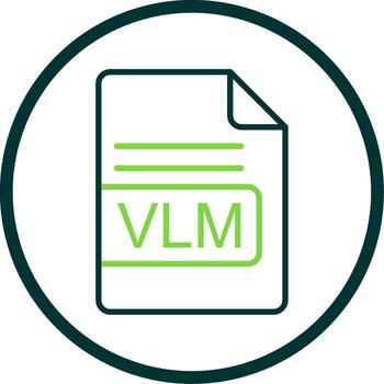 VLM File Format Line Circle Icon Design vector