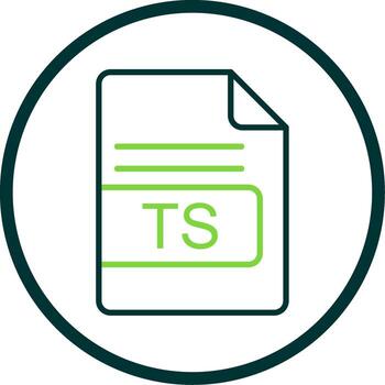 TS File Format Line Circle Icon Design vector