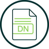 DN File Format Line Circle Icon Design vector