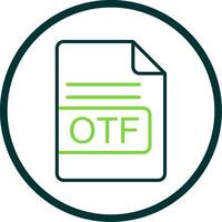 OTF File Format Line Circle Icon Design vector