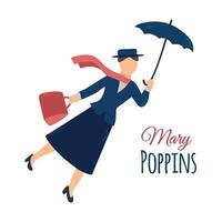 Mary Poppins icon clipart avatar logotype isolated illustration vector