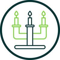 Candelabra Line Circle Icon Design vector