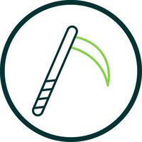 Scythe Line Circle Icon Design vector