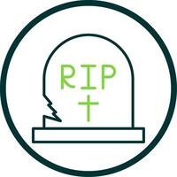 Tombstone Line Circle Icon Design vector