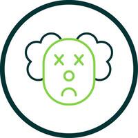Clown Line Circle Icon Design vector