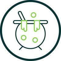Cauldron Line Circle Icon Design vector