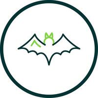 Bat Line Circle Icon Design vector