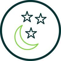 Half Moon Line Circle Icon Design vector