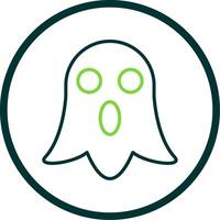 Ghost Line Circle Icon Design vector