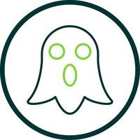 Ghost Line Circle Icon Design vector