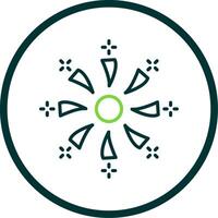 Firework Line Circle Icon Design vector