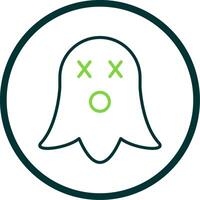 Ghost Line Circle Icon Design vector