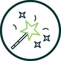 Magic Wand Line Circle Icon Design vector