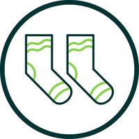 calcetines línea circulo icono diseño vector