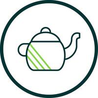 Teapot Line Circle Icon Design vector