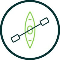 Canoe Line Circle Icon Design vector