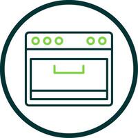 Cocinando estufa línea circulo icono diseño vector