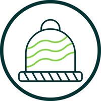 Wool Hat Line Circle Icon Design vector