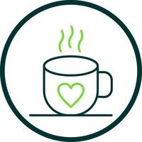 Coffee Line Circle Icon Design vector