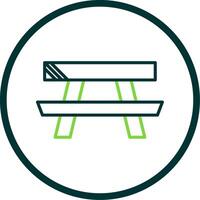 Picnic Table Line Circle Icon Design vector