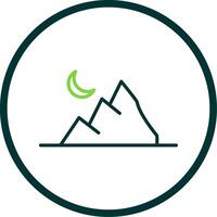Mountain Line Circle Icon Design vector