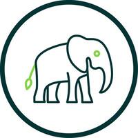 Elephant Line Circle Icon Design vector