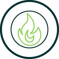 Fire Line Circle Icon Design vector