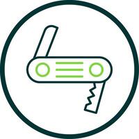 Swiss Army Knife Line Circle Icon Design vector