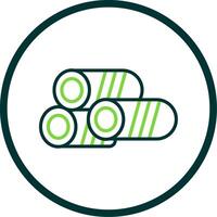 Logs Line Circle Icon Design vector
