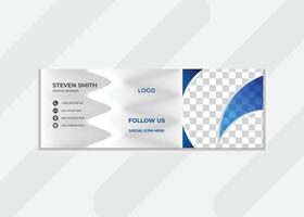Simple modern creative email signature with white esthetic background. email design with image shape. vector