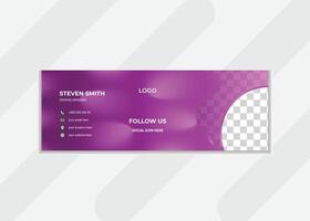 email signature design template with combination shape. modern signature design. vector