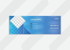 Creative modern unique email signature or clickable signature design with blue color. Esthetic email signature design with geometric shapes combination. vector