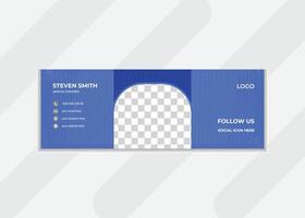 Premium email signature design with simple background color and geometric shape combinations vector