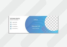 Modern email signature design template for use as a clickable signature to promote business or brand. vector