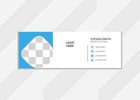 Creative modern unique email signature or clickable signature design with blue color. Esthetic email signature design with geometric shapes combination. vector