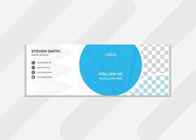 Simple modern creative email signature with white esthetic background. email design with image shape. vector