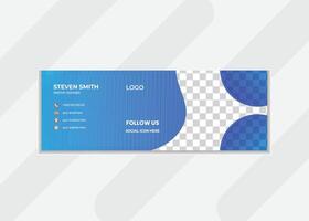 Modern email signature design template for use as a clickable signature to promote business or brand. vector