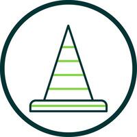 Traffic Cone Line Circle Icon Design vector