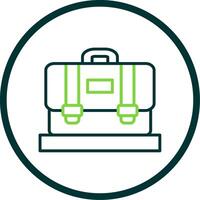 Suitcase Line Circle Icon Design vector