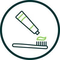 Tooth Brush Line Circle Icon Design vector