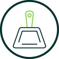 Dustpan Line Circle Icon Design vector