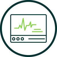 ecg monitor línea circulo icono diseño vector