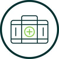 First Aid Kit Line Circle Icon Design vector