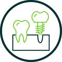 implantes línea circulo icono diseño vector