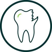 Broken Tooth Line Circle Icon Design vector