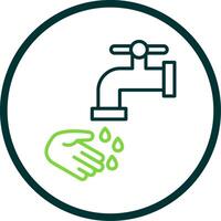 Washing Hands Line Circle Icon Design vector